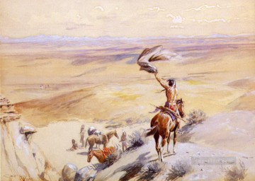 Amerikanischer Indianer Werke - das Signal 1903 Charles Marion Russell Indianer